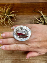 Load image into Gallery viewer, Adjustable Cowboy Hat Ring – Kingman Turquoise, Navajo Handmade by Robby Manuelito