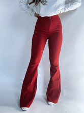 Load image into Gallery viewer, Fiona High Waisted Bell Bottom Flare Jeans -  Burgundy
