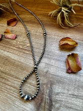 Load image into Gallery viewer, 23 inch graduated Sterling Silver Pearls hoop necklace