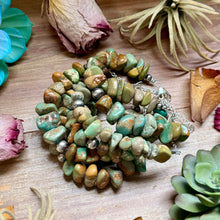 Load image into Gallery viewer, Green Turquoise Nugget Bracelet with Sterling Silver Pearls – 7” + Extender