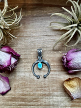 Load image into Gallery viewer, Naja Pendant with Golden Hill Turquoise – Option 2 – Sterling Silver – Native Made by KB – Fits 8mm
