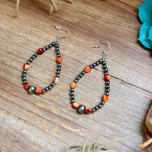 Load image into Gallery viewer, Orange Spiny Oyster Heart Statement Earrings