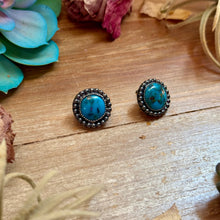 Load image into Gallery viewer, MJ Round Turquoise Stud Earrings