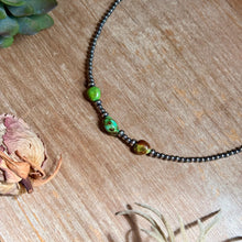 Load image into Gallery viewer, 3mm Sterling Silver Pearl &amp; Sonoran Gold Turquoise Necklace