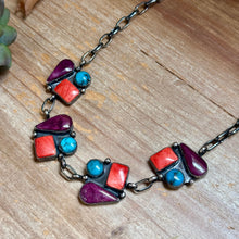 Load image into Gallery viewer, One-of-a-Kind Turquoise &amp; Spiny Oyster Three-Charm Choker