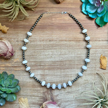 Load image into Gallery viewer, Faceted Moonstone &amp; Sterling Silver Pearl Necklace