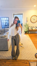 Load image into Gallery viewer, Gretchen Fiona High Waisted Plaid Flare Jeans