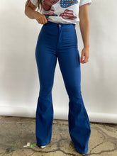Load image into Gallery viewer, Fiona High Waisted Bell Bottom Flare Jeans - Mykonos Blue
