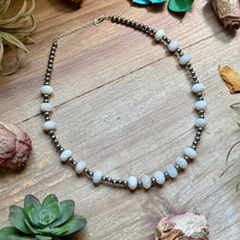 Load image into Gallery viewer, Faceted Moonstone &amp; Sterling Silver Pearl Necklace