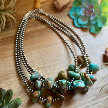 Load image into Gallery viewer, Chunky Green Turquoise Nugget Necklace – 19" Plus Extender