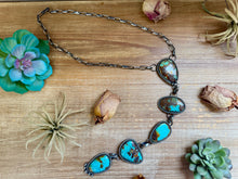 Load image into Gallery viewer, One-of-a-Kind Five-Stone Turquoise Lariat Necklace
