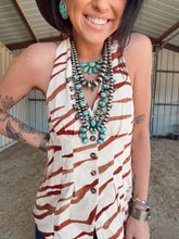 Load image into Gallery viewer, The Taupe Zebra Halter Top