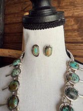 Load image into Gallery viewer, The Sonoran Gold Squash Blossom Necklace with Earrings