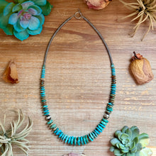 Load image into Gallery viewer, Tri-Color Graduated Turquoise Necklace 22 inch