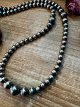 Load image into Gallery viewer, NFR Collection Necklace – Graduated Sterling Silver Pearls 8mm to 14mm  46.5"