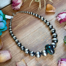 Load image into Gallery viewer, 19” Graduated Turquoise Rondelle Necklace