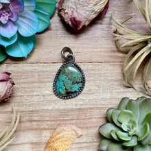 Load image into Gallery viewer, MJ Freeform Turquoise Pendant – Sterling Silver