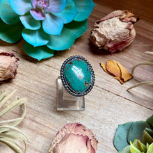 Load image into Gallery viewer, MJ Dark Turquoise Adjustable Sterling Silver Ring