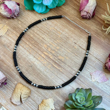 Load image into Gallery viewer, Black Onyx &amp; Sterling Pearl Necklace 16.5”
