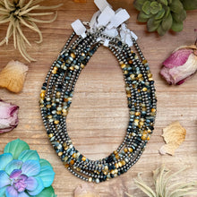Load image into Gallery viewer, 16” Golden Tiger Eye Necklace – Sterling Silver Pearls