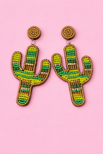Load image into Gallery viewer, Desert Cactus Beaded Earrings