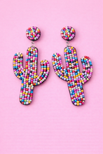 Load image into Gallery viewer, Desert Cactus Beaded Earrings
