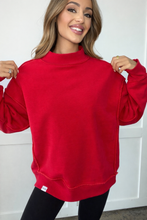 Load image into Gallery viewer, Tilly Red Reversible Oversized Mockneck Crew