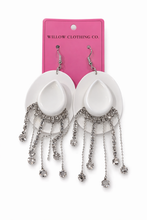 Load image into Gallery viewer, Rhinestone Rodeo Cowgirl Hat Earrings