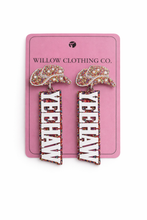 Load image into Gallery viewer, Yee Haw Beaded Cowgirl Boot Drop Earrings