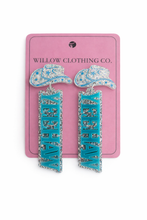 Load image into Gallery viewer, Yee Haw Beaded Cowgirl Boot Drop Earrings