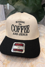 Load image into Gallery viewer, Runnin' on Coffee &amp; Jesus Trucker Hat