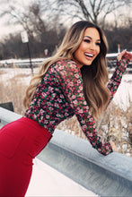 Load image into Gallery viewer, Floral Mesh Long Sleeve Top