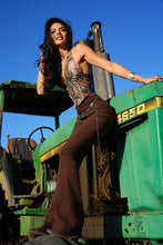 Load image into Gallery viewer, Fiona High Waisted Bell Bottom Flare Jeans - Chocolate Brown