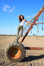 Load image into Gallery viewer, Fiona High Waisted Bell Bottom Flare Jeans - Moss Brown Camo