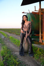Load image into Gallery viewer, Leather Blakely High Waisted Bell Bottom Flare Jeans - Black