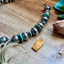 Load image into Gallery viewer, Blue Turquoise &amp; 16mm Sterling Silver Pearl Necklace