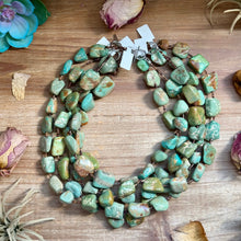 Load image into Gallery viewer, 20” Brown Shell &amp; Green Turquoise Nugget Necklace