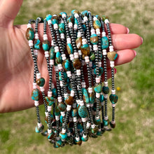Load image into Gallery viewer, 15” Pink Conch &amp; Turquoise Necklace – Sterling Silver