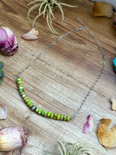 Load image into Gallery viewer, 16” Green Variscite Paperclip Necklace – Sterling Silver Accent