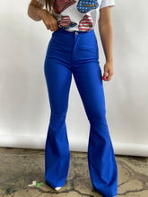 Load image into Gallery viewer, Fiona High Waisted Bell Bottom Flare Jeans - Royal Blue
