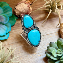 Load image into Gallery viewer, MJ Two-Tone Blue Turquoise Statement Ring