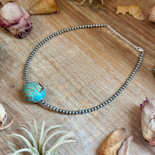 Load image into Gallery viewer, Rare Mine 8 Turquoise &amp; Sterling Silver Pearl Necklace