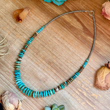 Load image into Gallery viewer, Tri-Color Graduated Turquoise Necklace 22 inch