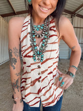 Load image into Gallery viewer, The Taupe Zebra Halter Top