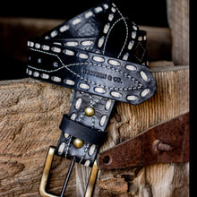 Load image into Gallery viewer, The Classic Buckstitch Belt - black