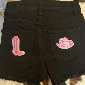 Pink Cowgirl Patch Shorts