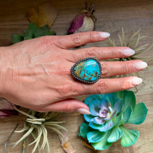 Load image into Gallery viewer, MJ Turquoise Ring – Sterling Silver Adjustable Band