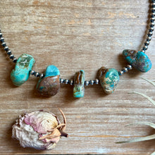 Load image into Gallery viewer, Chunky Green Turquoise Nugget Necklace – 19" Plus Extender