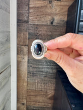 Load image into Gallery viewer, Black Onyx Oval Ring – Sterling Silver – Sizes 7.5 &amp; 8