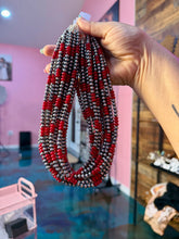 Load image into Gallery viewer, 18-Inch Red Coral &amp; Sterling Silver Pearl Necklace